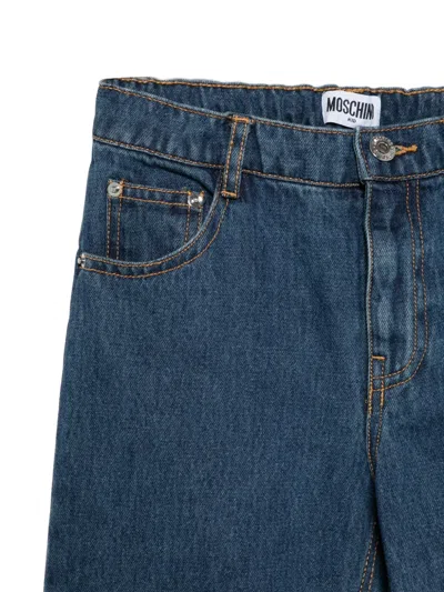 Moschino Elasticated Denim Jeans In Blue