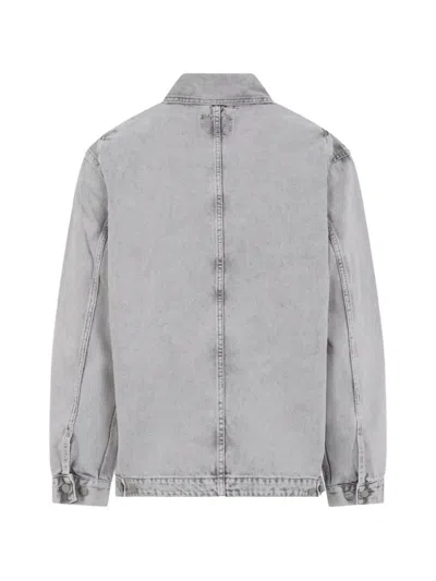 Carhartt Double Layer Front Jacket Collared Design In Gray