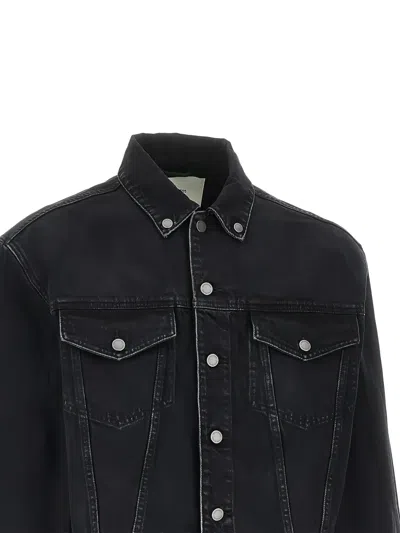 Entire Studios Shrunken Denim Jacket In Black