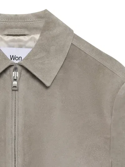 Won Hundred Patch-pocket Suede Jacket In Gray