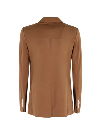 Circolo 1901 Double-breasted Lightweight Blazer In Brown