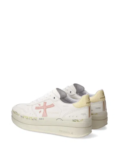Premiata Micol 8196 Double Layer Platform Trainers In White