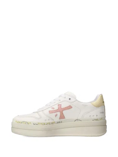 Premiata Micol 8196 Double Layer Platform Trainers In White