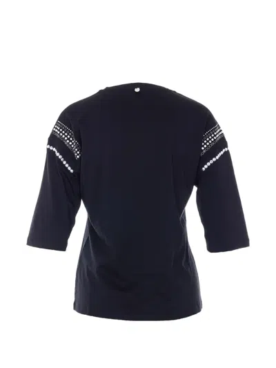 Liu •jo Application Details T-shirt In Black