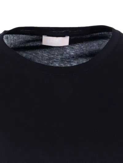 Liu •jo Application Details T-shirt In Black