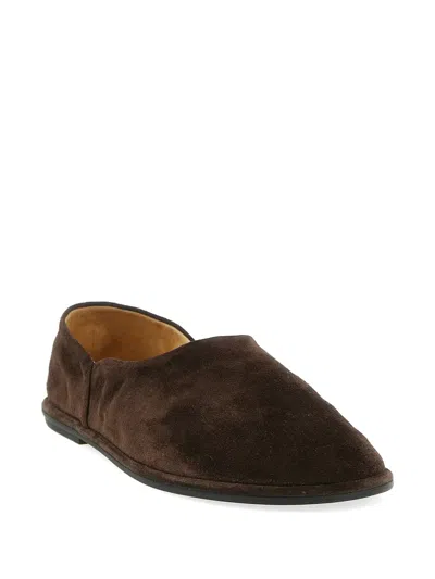 The Row Canal Suede Slip-on Shoes In Brown