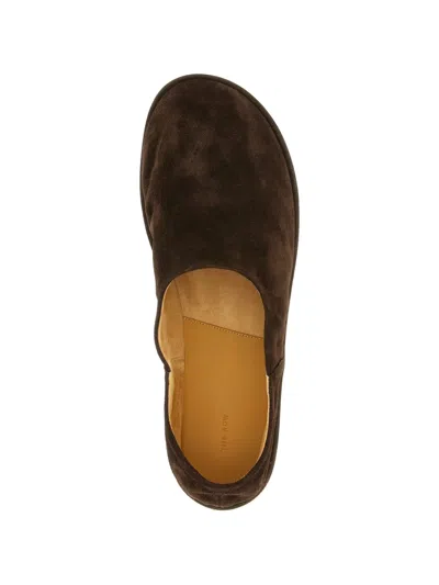 The Row Canal Suede Slip-on Shoes In Brown