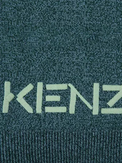 Kenzo Embroidered-logo Throw In Blue