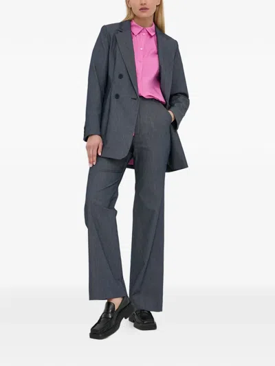 Gestuz Double-breasted Blazer In Blue