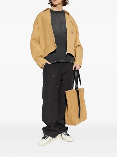 Represent Canvas Cotton Worker Jacket In Yellow