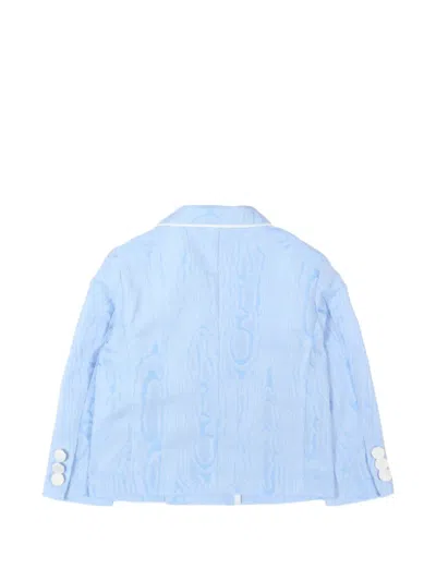 Roberto Cavalli Double-breasted Piped Jacket In Blue