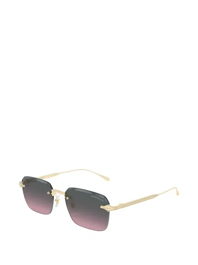 Montblanc Rectangle-frame Sunglasses In Metallic
