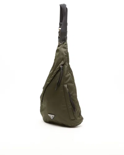 Prada Re-nylon Sling Backpack In Green