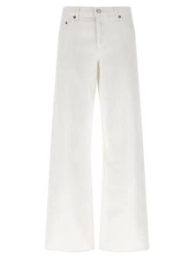 Agolde Vana Fold Wide-leg Jeans In White