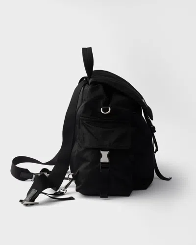Prada Explore Re-nylon And Leather Backpack In Black