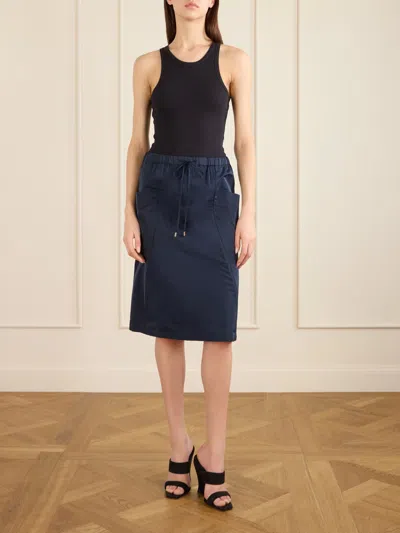 Alaïa Drawstring Shell Skirt In Blue