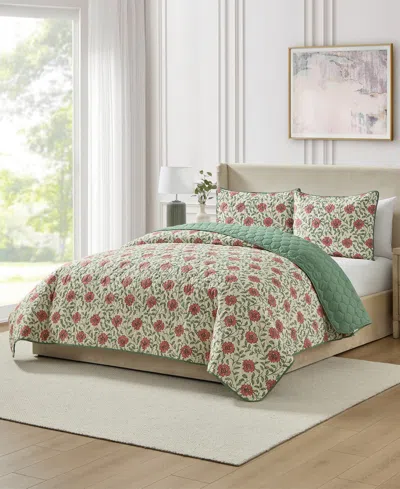 Seventh Studio Ezza Floral 3-pc. Quilt Set, Full/queen In White