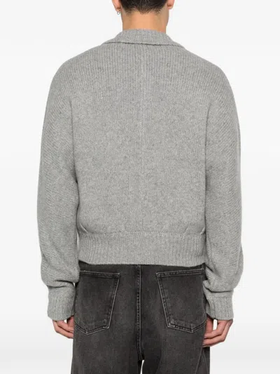 Entire Studios Collared Knitted T-shirt In Gray