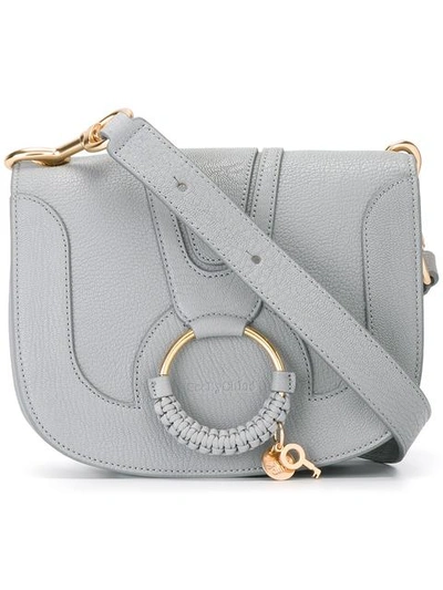 See By Chloé Hana Mini Textured-leather And Suede Shoulder Bag In Skylight