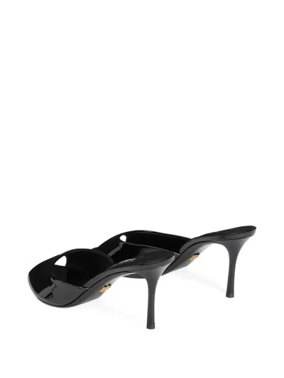 Dolce & Gabbana 75mm Vernice Patent Leather Mule Sandals In Black