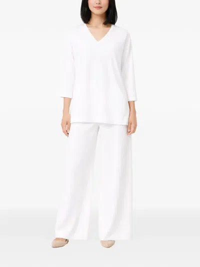 Max Mara V-neck Pullover In White