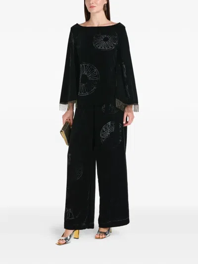 Themis Z Kyma Pattern Trousers In Black