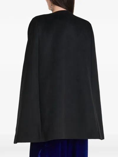 Themis Z Infinity Square Button Cape In Black