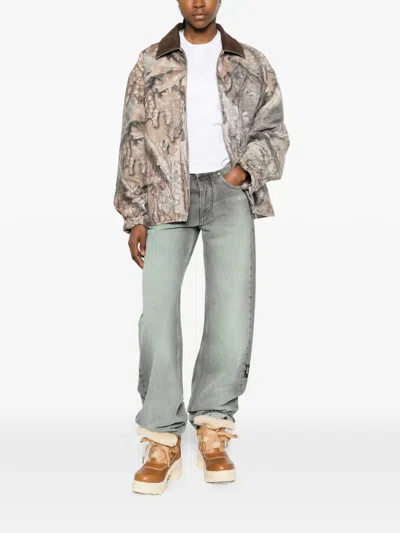 Off-white Buttoned Jeans In Gray