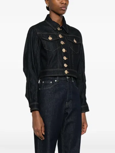 Dondup Buttoned Denim Jacket In Black
