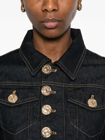 Dondup Buttoned Denim Jacket In Black