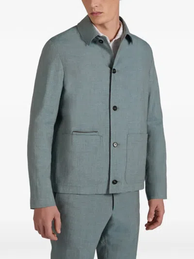 Incotex Buttoned Jacket In Blue