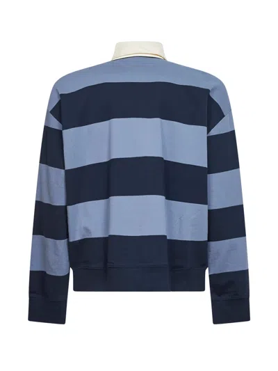 Nn07 David Striped Sweatshirt In Blue
