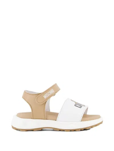 Moschino Teddy Strap Sandals In White