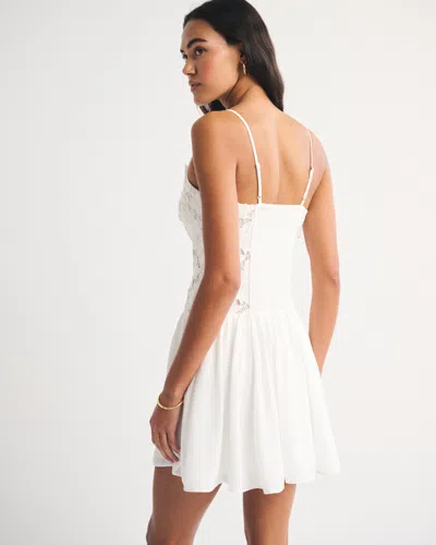 Abercrombie & Fitch Strapless Lace Bridal Mini Dress In White