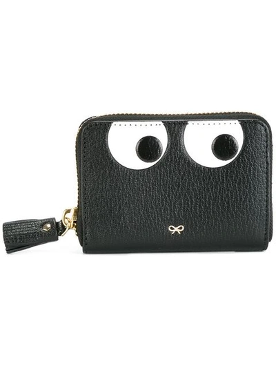 Anya Hindmarch Eyes Small Zip Around Leather Purse In Nero