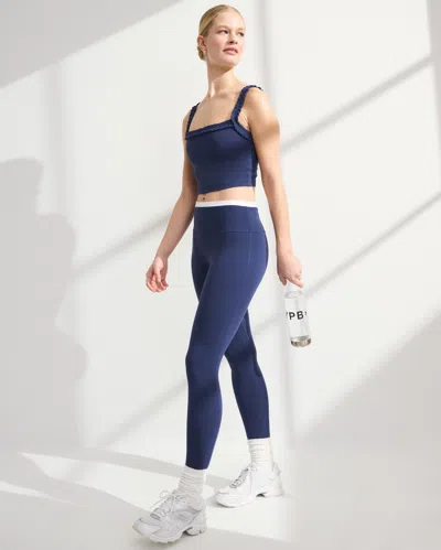 Abercrombie & Fitch Ypb Studioflex Scrunchie Strap Tank In Blue