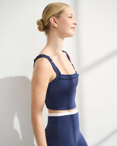 Abercrombie & Fitch Ypb Studioflex Scrunchie Strap Tank In Blue