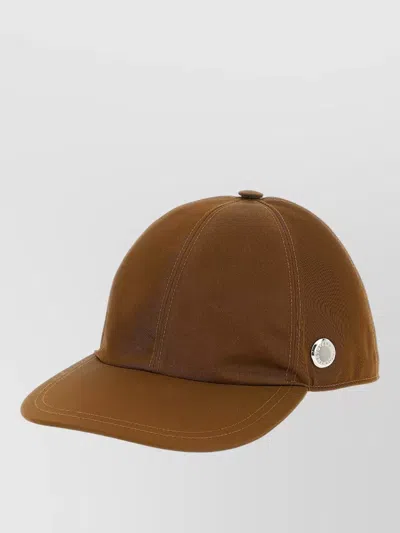 Stella Mccartney Logo Cap Curved Brim Panelled Design Top In Brown