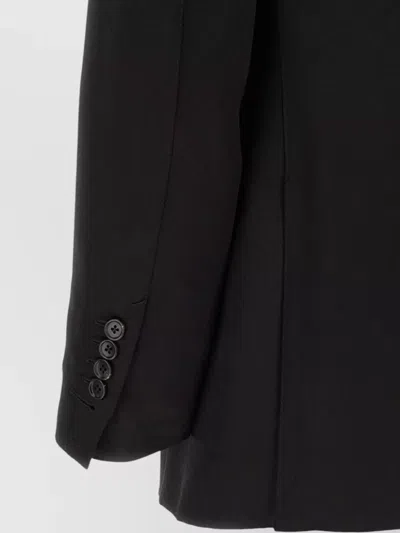 Tom Ford Satin Blazer Double Breasted Peak Lapels In Black