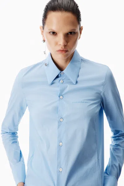 Alexander Wang Structured Hem Romper In Blue