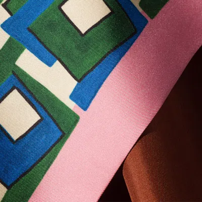 Miu Miu Rectangular Scarf Soft Texture Geometric Pattern In Multi