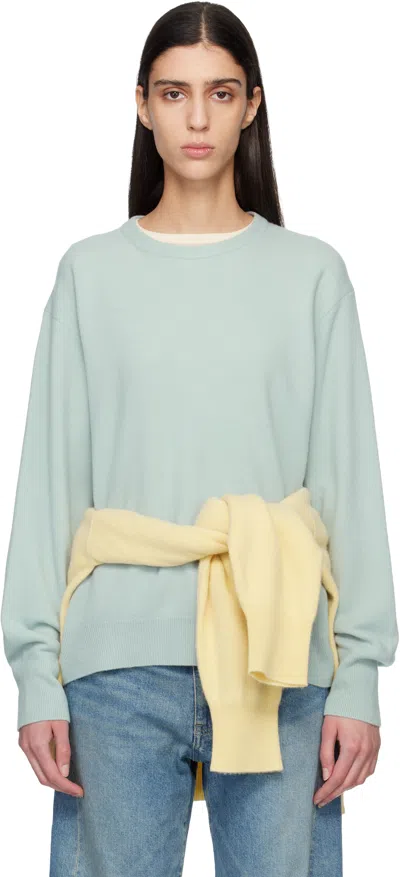 Ssstein Blue Extra Fine Wool Knit Sweater In Blue