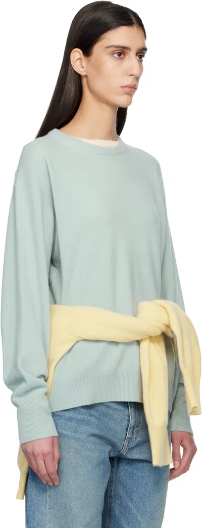 Ssstein Blue Extra Fine Wool Knit Sweater In Blue