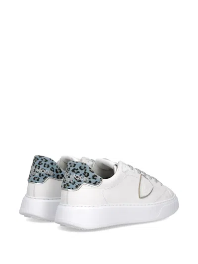 Philippe Model Temple Low Leopard Panel Sneakers In Multi