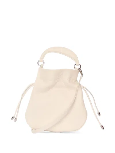 Orciani Handle Drawstring Shoulder Bag In Neutral
