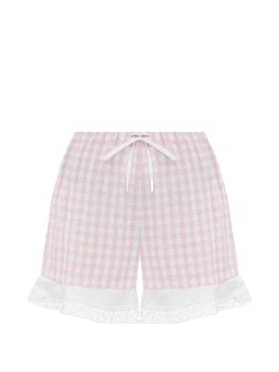 Sleeper Romantica Gingham Ruffled Lounge Set In Multi