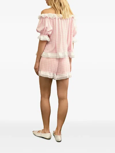 Sleeper Romantica Gingham Ruffled Lounge Set In Multi