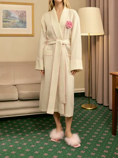 Sleeper Rose Linen Robe In Multi