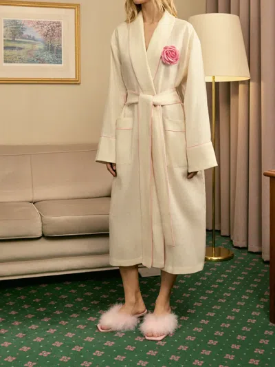 Sleeper Rose Linen Robe In Multi