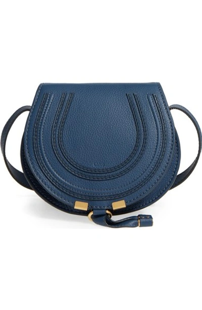 Chloé 'mini Marcie' Leather Crossbody Bag In Navy